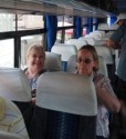 Linda and June on the tour bus